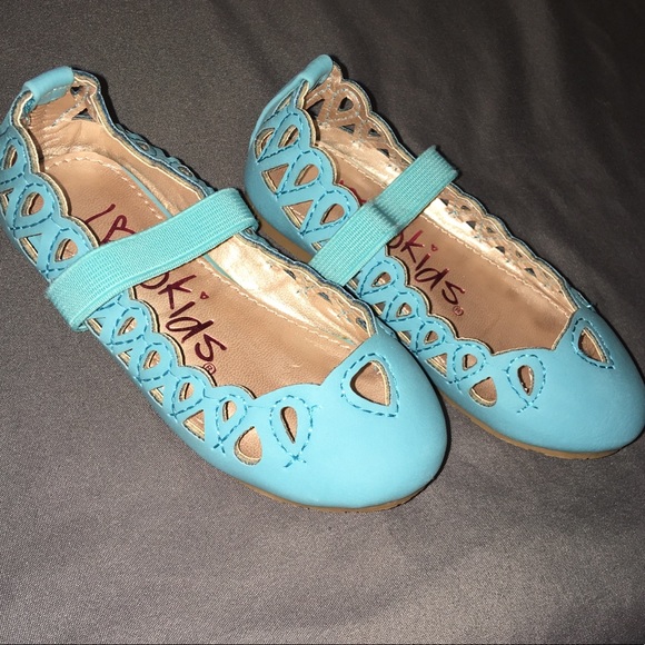 Blue Ballet Flats with Cut Outs - Picture 1 of 5